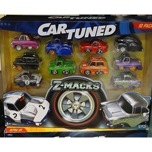 Car Tuned Z-Macks 10 Pack Diecast Metal Cars W/Exclusive Purple Bottom Car Tuned